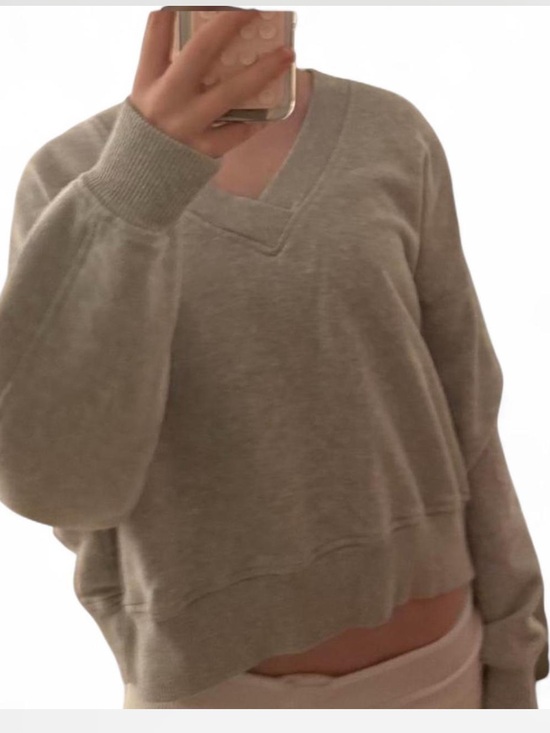 aerie Sweaters - aerie V-Neck Relaxed Sweater in Light Taupe
